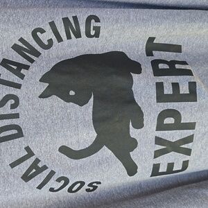 Instant Message Gray Graphic T-shirt Social Distancing Expert 3x Plus Size Cat